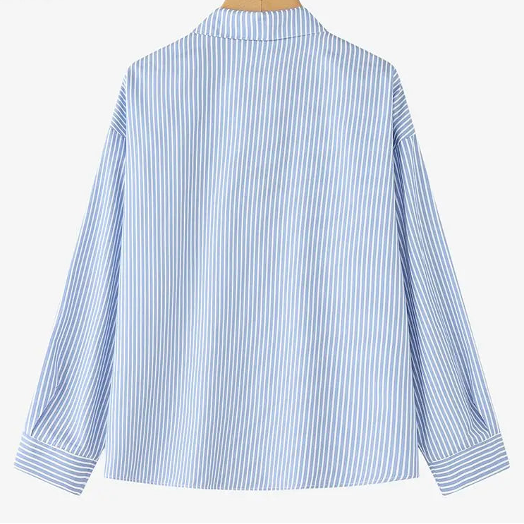 Blusa Vintage a Rayas para Mujer Camisas con Estampado