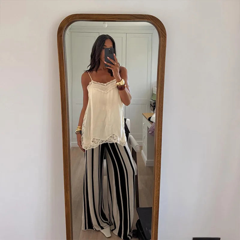 Camiseta de tirantes finos de seda