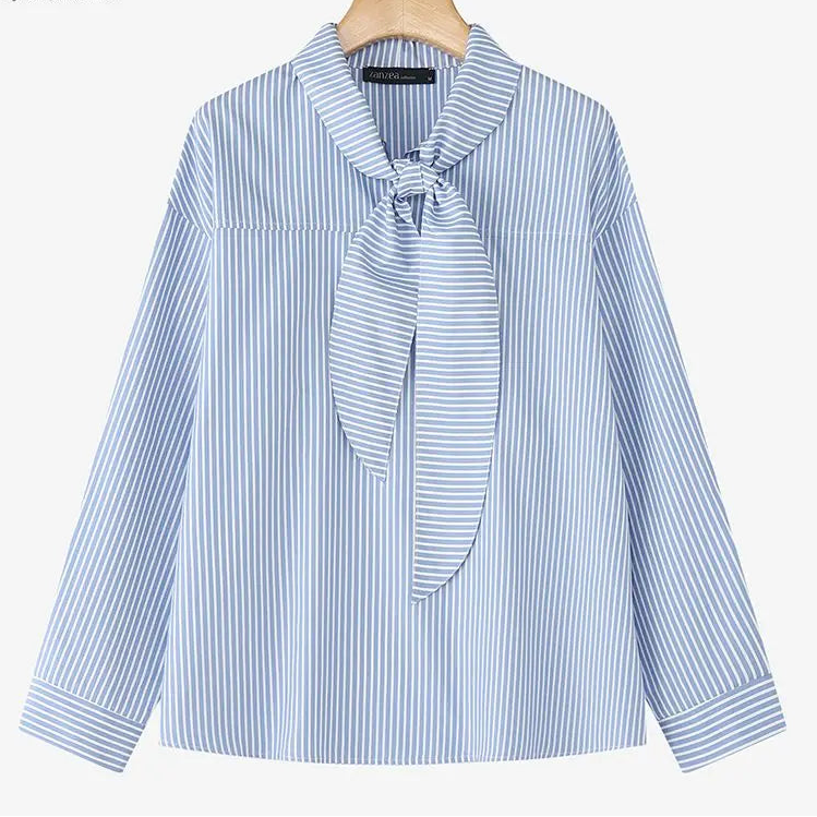 Blusa Vintage a Rayas para Mujer Camisas con Estampado