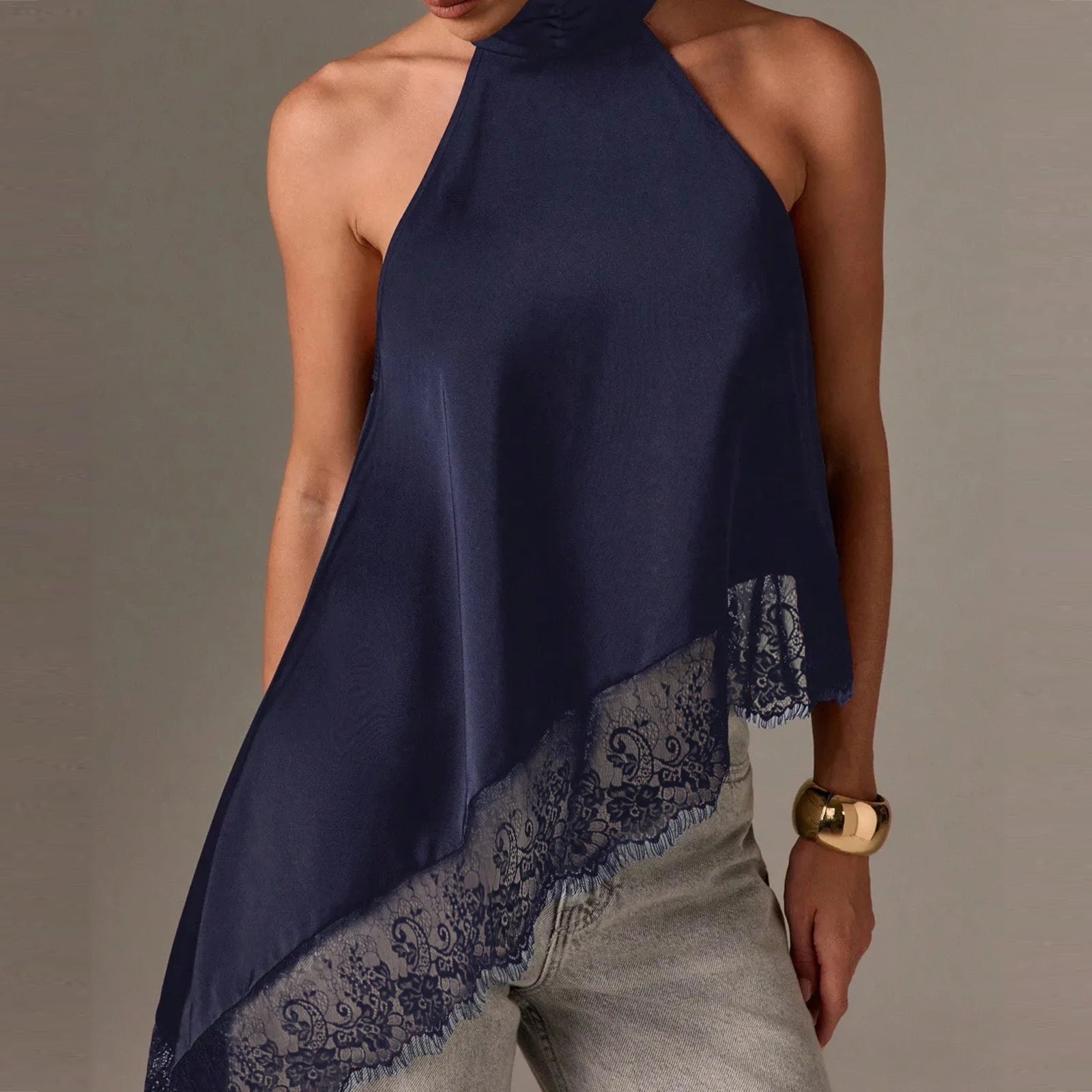 Camisetas sin mangas de encaje vintage sexys