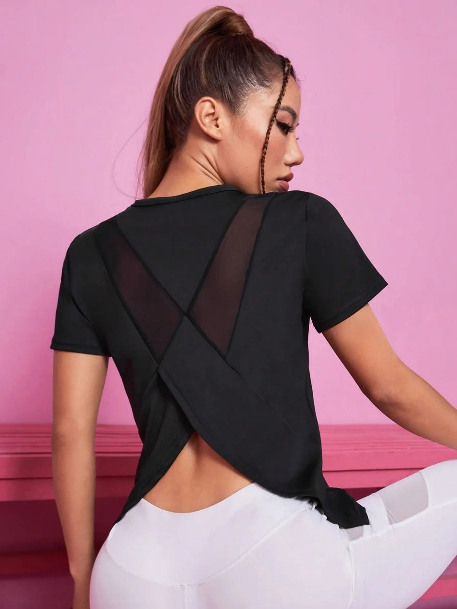 Conjunto de yoga para mujer, camiseta deportiva de verano, suelta y transpirable