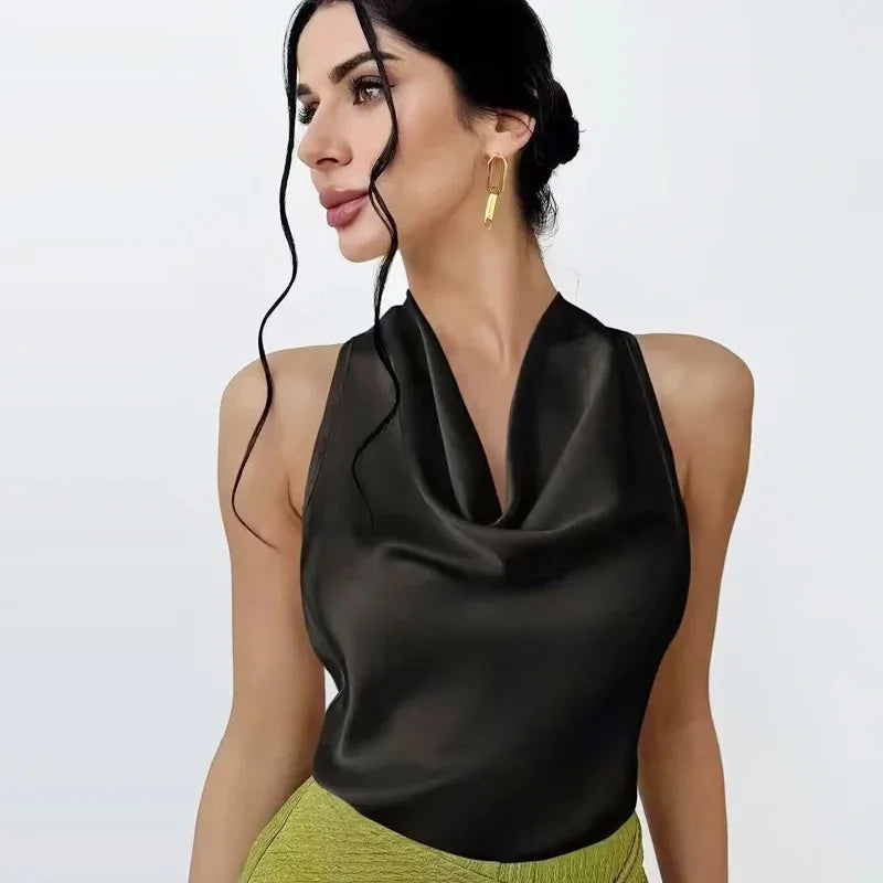 tops Sin Mangas Sin Espalda Descubierta Sin Mangas Corsé Con Hombros