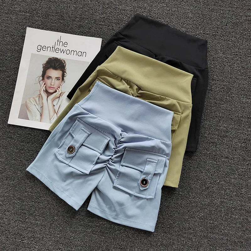 Pantalones cortos deportivos para mujer con bolsillo para glúteos