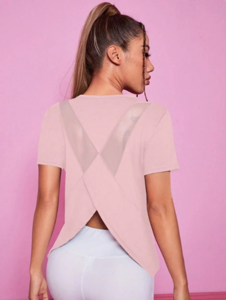 Conjunto de yoga para mujer, camiseta deportiva de verano, suelta y transpirable