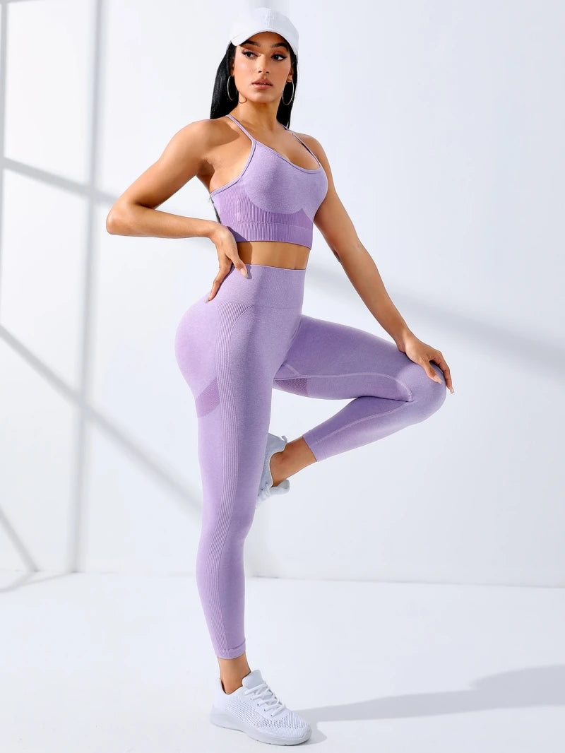 Conjunto de yoga para mujer, 2 piezas, ropa deportiva