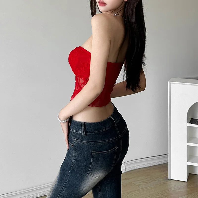 Top de tubo para mujer, estilo hada