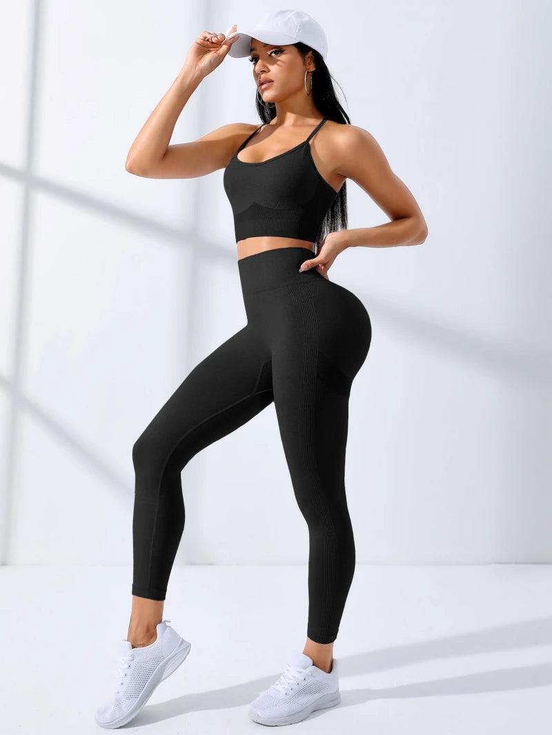 Conjunto de yoga para mujer, 2 piezas, ropa deportiva