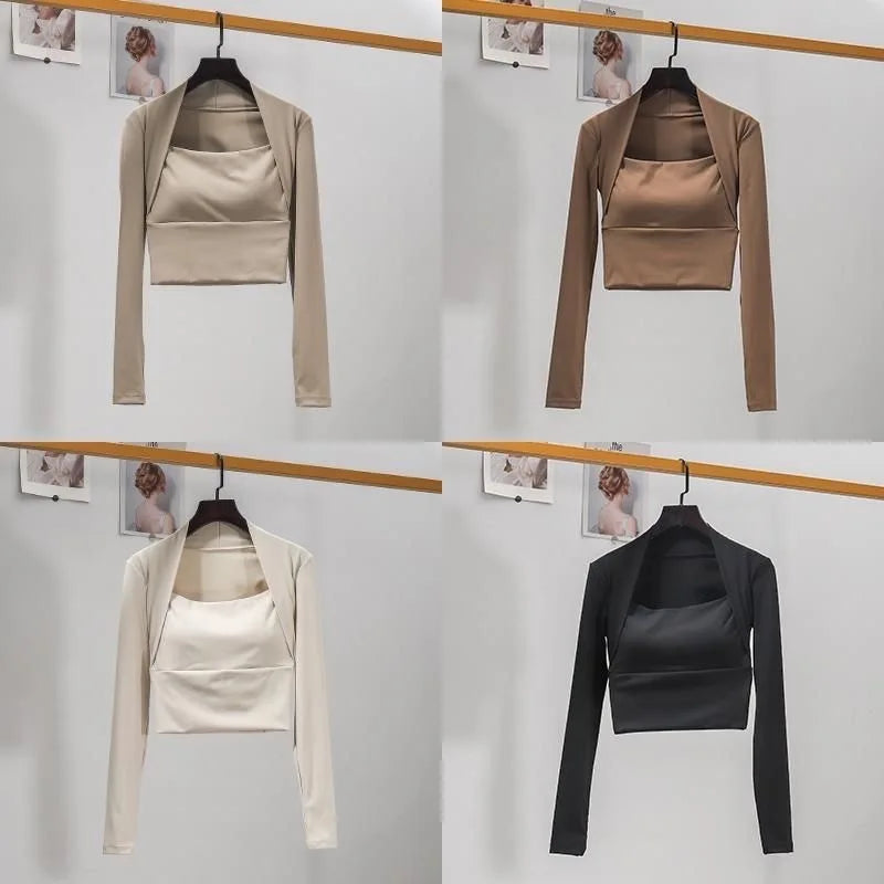 Top deportivo con cojín para el pecho para mujer ropa elegante para baile y yoga, cintura pequeña para gimnasio