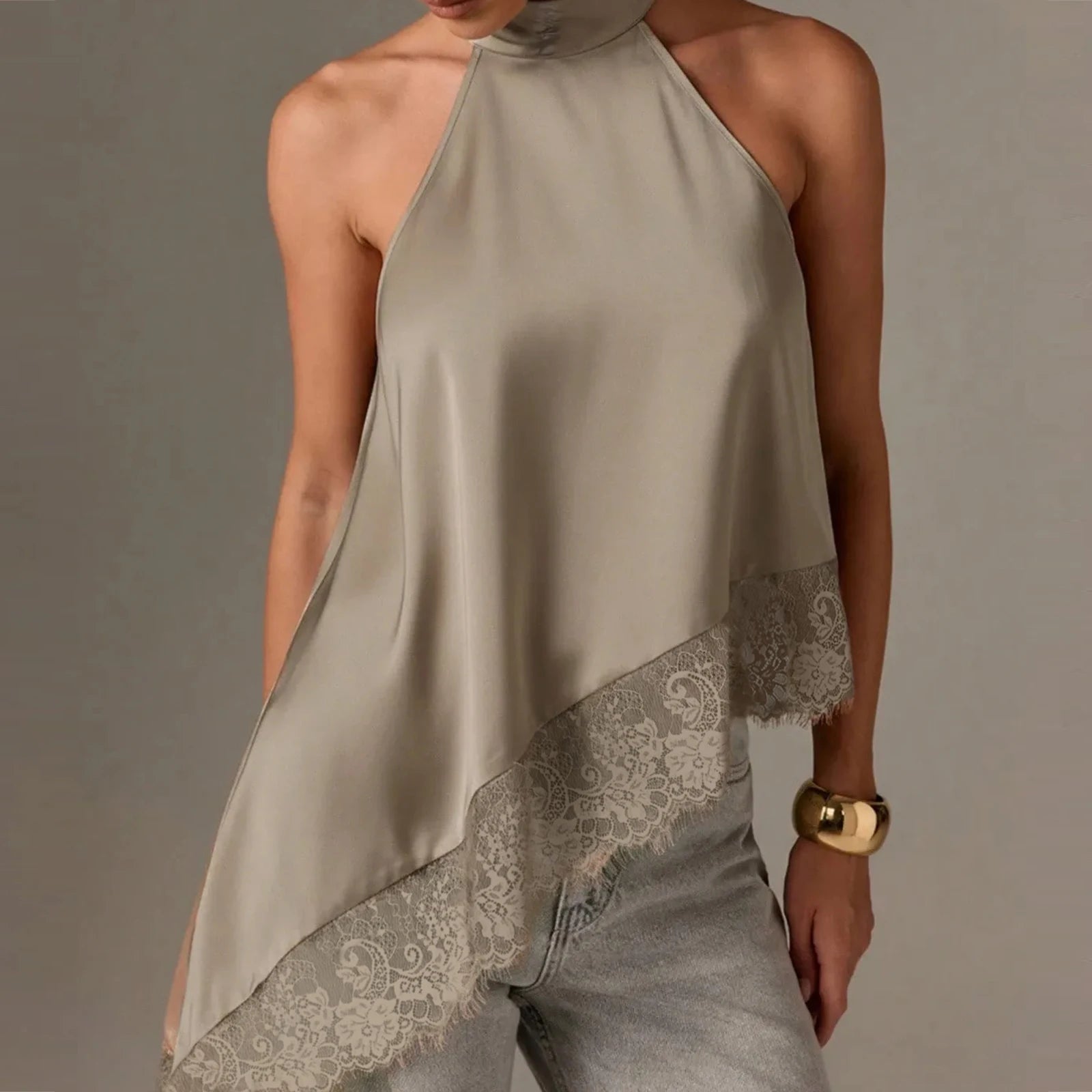 Camisetas sin mangas de encaje vintage sexys