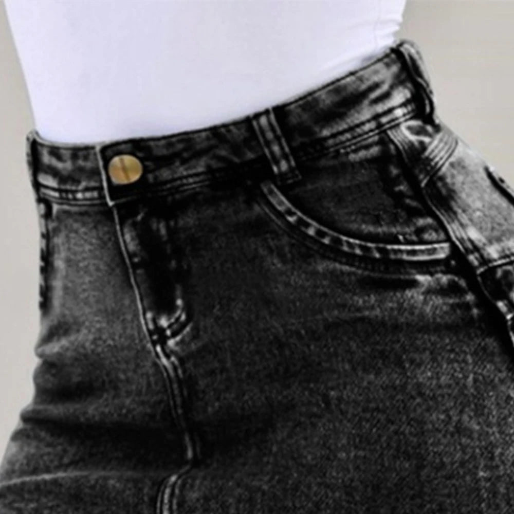 Faldas vaqueras de verano cortas de mezclilla ajustadas de cintura